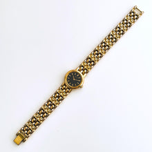 Load image into Gallery viewer, Vintage 1990s Gold-Plated Ladies&#39; Seiko Quartz Watch with Round Black Dial
