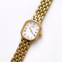 Load image into Gallery viewer, Vintage Gold-Plated Ladies&#39; Citizen Quartz Watch with White Dial and Roman Numerals
