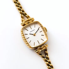 Load image into Gallery viewer, Vintage Gold-Plated Orient Ladies&#39; Mechanical Watch with Thin Chain Bracelet and Ornate Case
