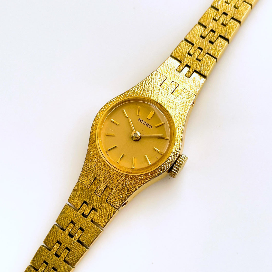 Vintage 1970s Gold-Plated Seiko Ladies' Mechanical Watch with Round Dial