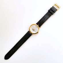 Load image into Gallery viewer, Very Rare Unisex 90s Gucci Moonphase Quartz Watch with Three Sub-Dials and Black Leather Strap
