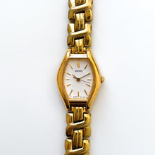 Load image into Gallery viewer, Vintage 1990s Gold-Plated Ladies&#39; Seiko Quartz Watch with White Dial and Intricate Bracelet - Boxed
