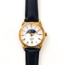 Load image into Gallery viewer, Vintage Ladies&#39; Constant Sun &amp; Moon Phase Quartz Watch with Black Leather Strap - Boxed
