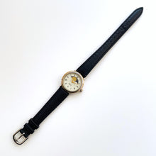 Load image into Gallery viewer, Vintage Ladies&#39; Namaste Moon Phase Quartz Watch with Black Leather Strap
