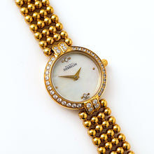 Load image into Gallery viewer, Vintage Ladies&#39; Gold-Plated Michel Herbelin Quartz Watch With Beaded Bracelet and Mother of Pearl Dial
