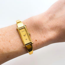 Load image into Gallery viewer, Vintage Ladies&#39; Gold-Plated Gucci 1500 Bangle Quartz Watch with Gold Rectangular Dial - Boxed
