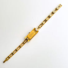 Load image into Gallery viewer, Vintage Ladies&#39; 90s Gucci 3900L Quartz Watch with Textured Rectangular Gold Dial
