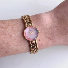 Load and play video in Gallery viewer, Very Rare 1990s Gold-Plated Lassale (Seiko) Quartz Watch with Pink Dial and Faceted Crystal
