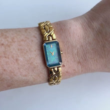 Load and play video in Gallery viewer, Very Rare 1995 Gold-Plated Lassale (Seiko) Quartz Watch with Stunning Blue and Pink Dial and Faceted Glass
