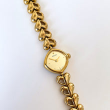 Load image into Gallery viewer, Rare 1996 Ladies&#39; Gold-Tone Seiko Quartz Watch with Heart Pattern
