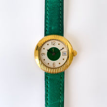 Load image into Gallery viewer, 90s Ladies&#39; Yves Saint Laurent Quartz Watch with Green Strap and Dial
