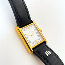 Load image into Gallery viewer, Ladies&#39; Maurice Lacroix Tank Style Quartz Watch With Gold-Plated Case and Leather Strap
