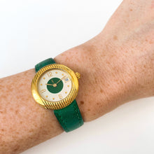 Load image into Gallery viewer, 90s Ladies&#39; Yves Saint Laurent Quartz Watch with Green Strap and Dial
