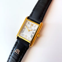 Load image into Gallery viewer, Ladies&#39; Maurice Lacroix Tank Style Quartz Watch With Gold-Plated Case and Leather Strap
