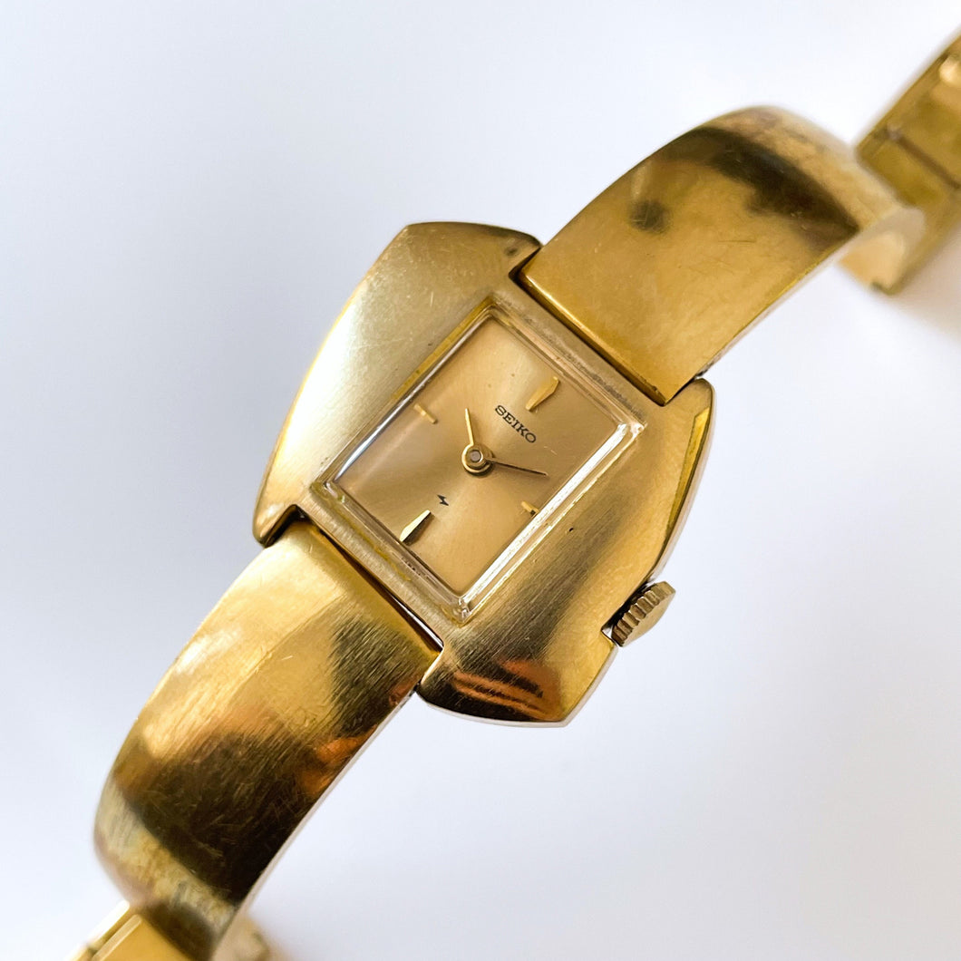 1973 Asymmetrical Seiko Mechanical Watch with Gold-Tone Dial