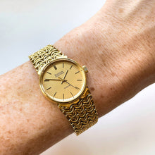 Load image into Gallery viewer, 1978 Gold-Plated Ladies&#39; Bulova Accutron Quartz Watch With Braided Mesh Bracelet
