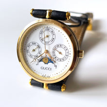 Load image into Gallery viewer, Very Rare Unisex 90s Gucci Moonphase Quartz Watch with Three Sub-Dials
