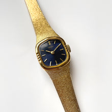 Load image into Gallery viewer, 1970s Gold-Tone Seiko Mechanical Watch with Metallic Blue Dial
