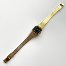 Load image into Gallery viewer, 1970s Gold-Tone Seiko Mechanical Watch with Metallic Blue Dial
