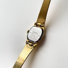 Load image into Gallery viewer, 1970s Gold-Tone Seiko Mechanical Watch with Metallic Blue Dial
