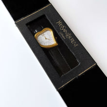 Load image into Gallery viewer, Vintage Yves Saint Laurent Gold-Plated Ladies&#39; Quartz Watch with Heart Shaped Dial
