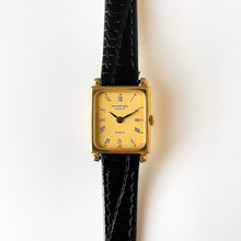 Load image into Gallery viewer, Ladies&#39; Raymond Weil Tank Style Quartz Watch With Gold-Plated Case and Leather Strap
