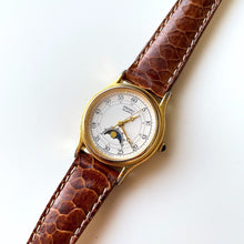 Load image into Gallery viewer, Ladies&#39; 90s Moon Phase Seiko Quartz Watch with Brown Leather Strap
