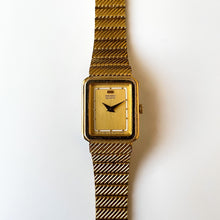 Load image into Gallery viewer, 1988 Ladies&#39; Gold-Tone Seiko Quartz Watch with Rectangular Dial
