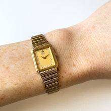 Load image into Gallery viewer, 1988 Ladies&#39; Gold-Tone Seiko Quartz Watch with Rectangular Dial
