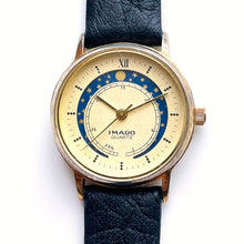 Load image into Gallery viewer, Vintage Ladies&#39; Imado Moon Phase Watch with Black Leather Strap
