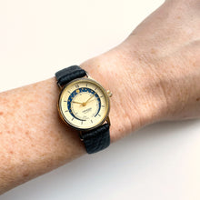 Load image into Gallery viewer, Vintage Ladies&#39; Imado Moon Phase Watch with Black Leather Strap
