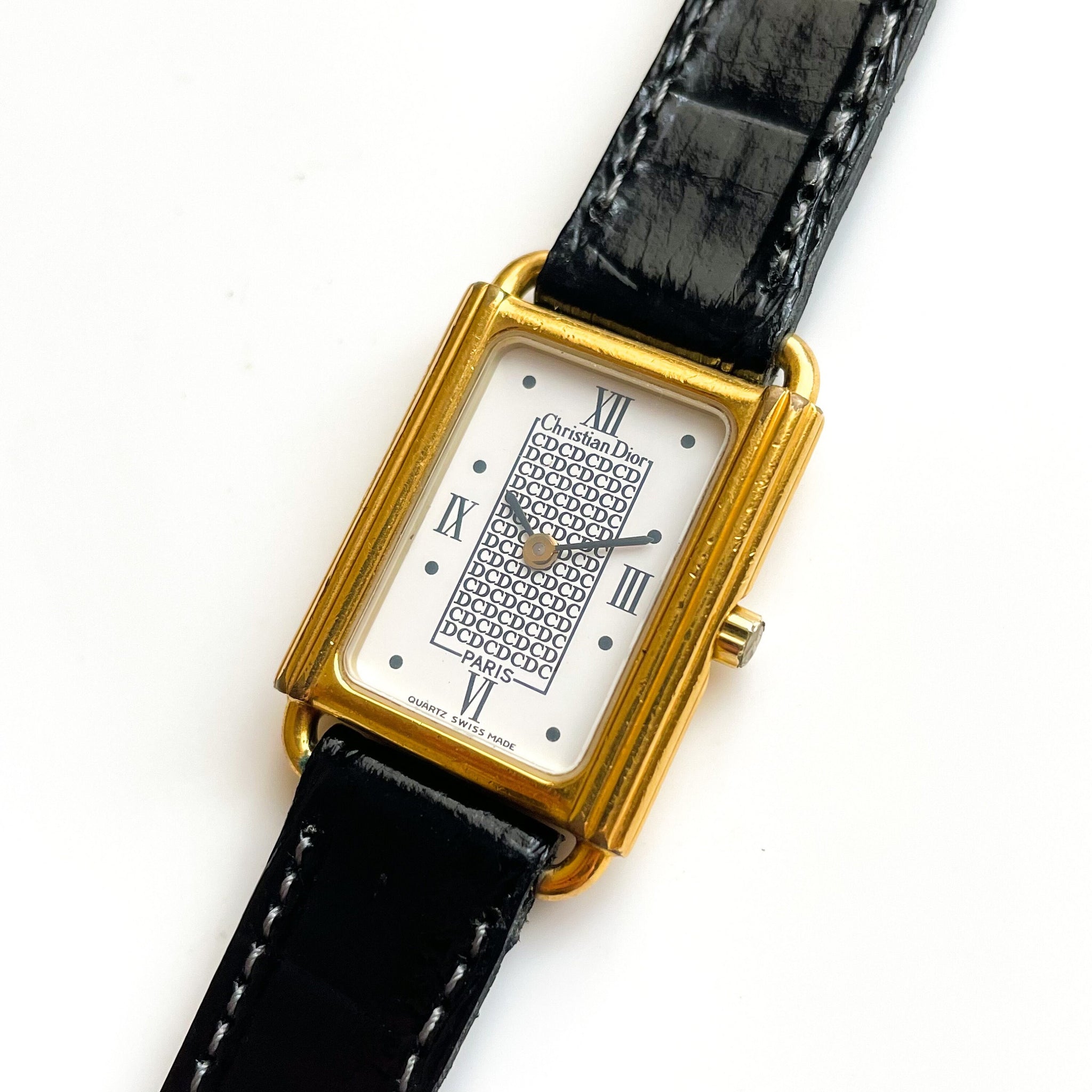 DIOR DANE SWISS 18K GOLD PLATED クォーツ 腕時計 - 時計