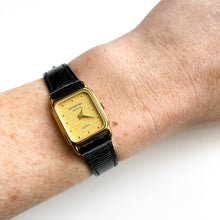 Load image into Gallery viewer, Ladies&#39; Raymond Weil Tank Style Quartz Watch With Gold-Plated Case and Leather Strap
