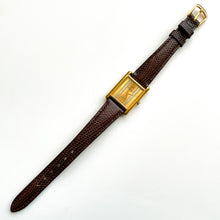 Load image into Gallery viewer, Ladies&#39; Raymond Weil Tank Style Quartz Watch With Gold-Plated Case and Leather Strap
