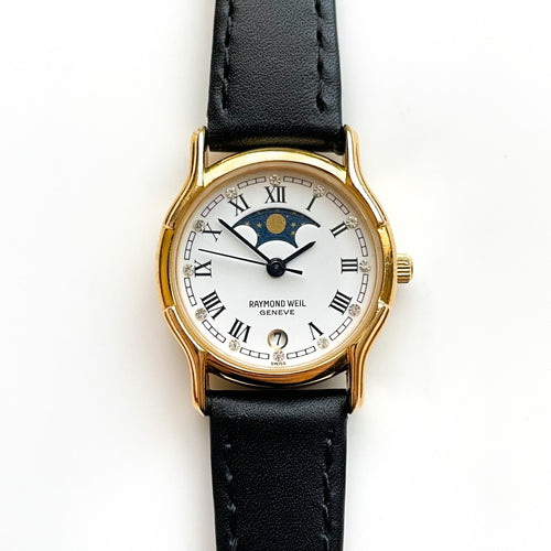 Rare Ladies' 90s Raymond Weil Moon Phase Quartz Watch