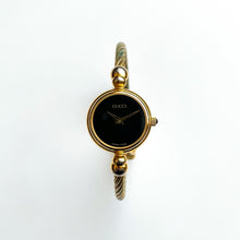 Load image into Gallery viewer, Vintage Ladies&#39; Gold-Tone Gucci Bangle Quartz Watch with Black Dial
