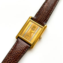 Load image into Gallery viewer, Ladies&#39; Raymond Weil Tank Style Quartz Watch With Gold-Plated Case and Leather Strap
