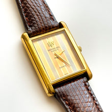 Load image into Gallery viewer, Ladies&#39; Raymond Weil Tank Style Quartz Watch With Gold-Plated Case and Leather Strap
