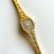 Load image into Gallery viewer, Gold-Tone Accurist Ladies Quartz Watch with Black Hexagon Dial
