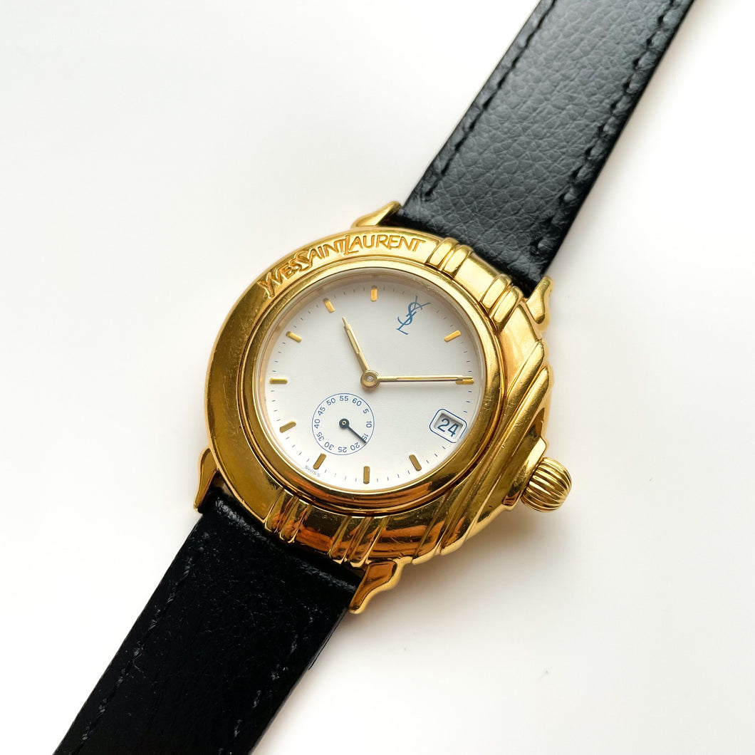 Vintage Yves Saint Laurent Gold-Plated Unisex Quartz Watch