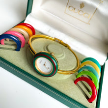 Load image into Gallery viewer, Rare Boxed 90s Gucci Bangle Watch with Interchangeable Bezels
