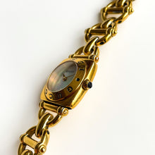 Load image into Gallery viewer, 1990s Gucci Quartz Watch with Mother of Pearl Dial and Gold-Plated Bracelet
