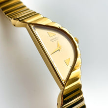 Load image into Gallery viewer, Thin Gold-Tone 1990 Ladies&#39; Seiko Quartz Watch with Asymmetrical Dial
