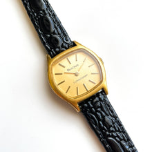 Load image into Gallery viewer, Vintage Ladies&#39; Bulova Longchamp Mechanical Watch with Black Leather Strap
