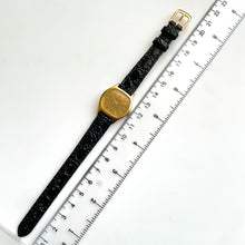 Load image into Gallery viewer, Vintage Ladies&#39; Bulova Longchamp Mechanical Watch with Black Leather Strap
