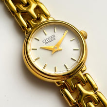 Load image into Gallery viewer, Vintage Gold-Tone Ladies&#39; Citizen Quartz Watch with Thin Bracelet
