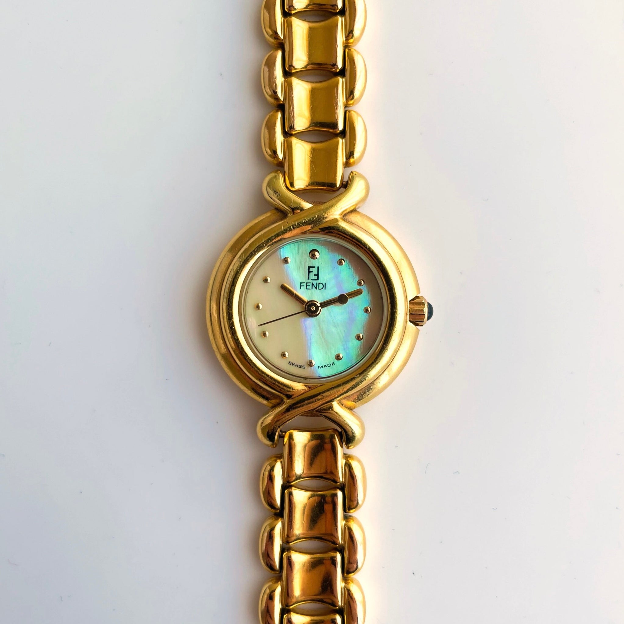 Ladies Vintage 90s Gold Plated Fendi Quartz Watch