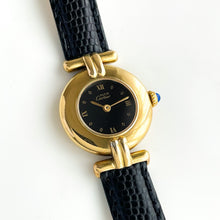 Load image into Gallery viewer, Cartier Must Colisée Vermeil - Gold-Plated Silver 925 with Black Dial
