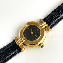 Load image into Gallery viewer, Cartier Must Colisée Vermeil - Gold-Plated Silver 925 with Black Dial
