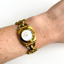 Load image into Gallery viewer, 1990s Gucci Quartz Watch with Mother of Pearl Dial and Gold-Plated Bracelet
